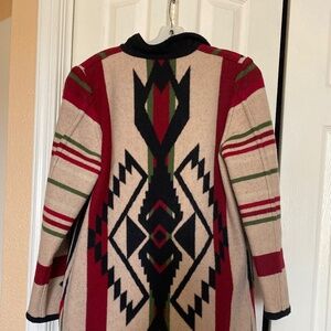 Bought in Santa Fe. Unique Southwestern wool coat.